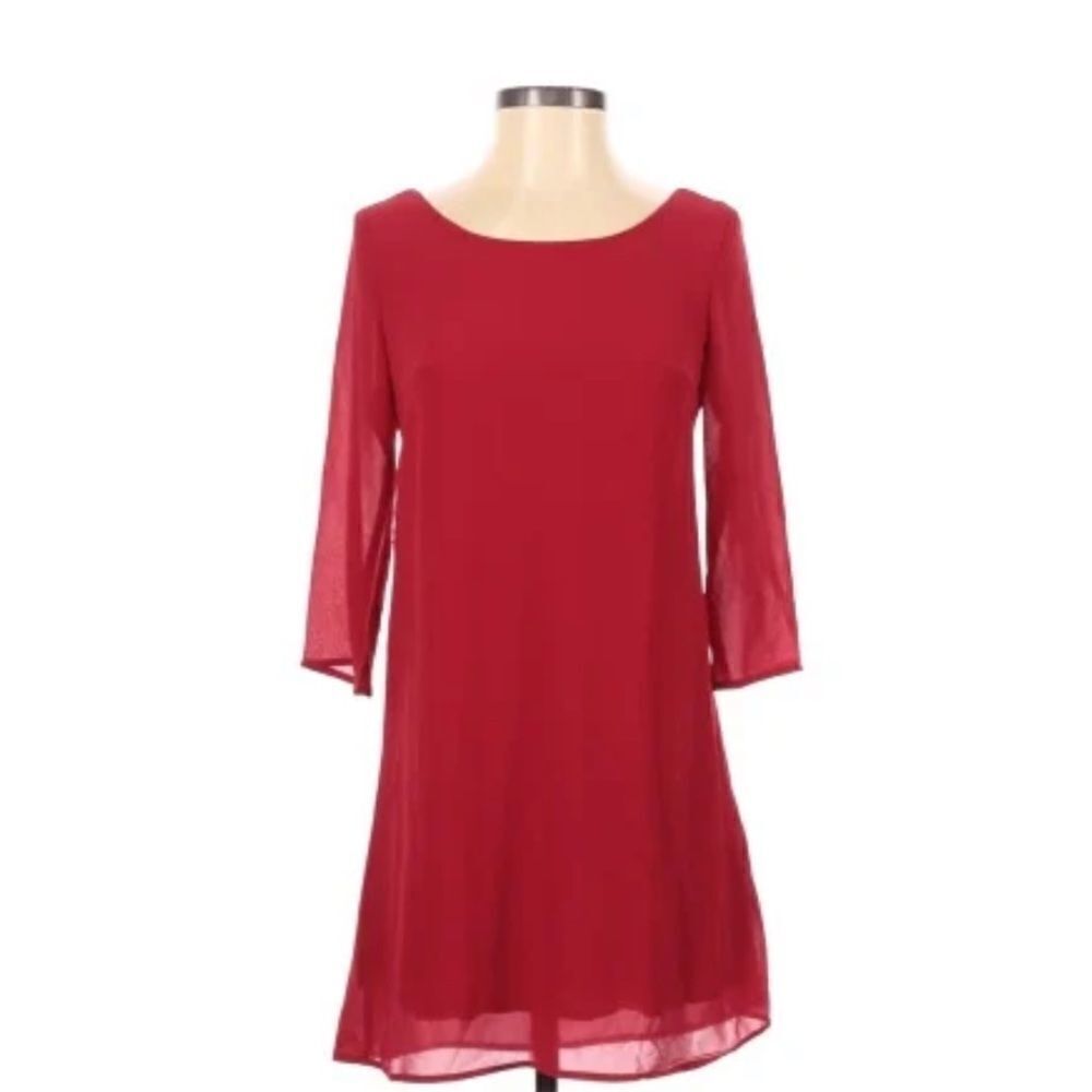 TOBI Ruby Red Crisscross Mini Dress XS
